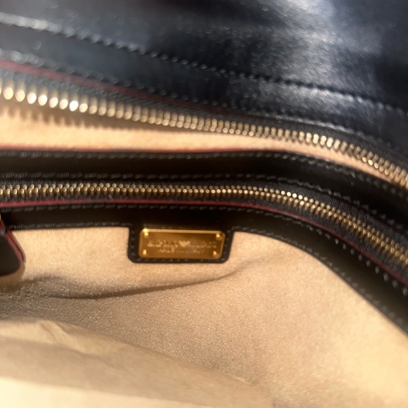 Emporio Armani Black Leather Bag with Gold Accents - Picture 6 of 8